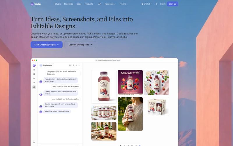 A live clone of Codia, rebuilt and ready to rebrand