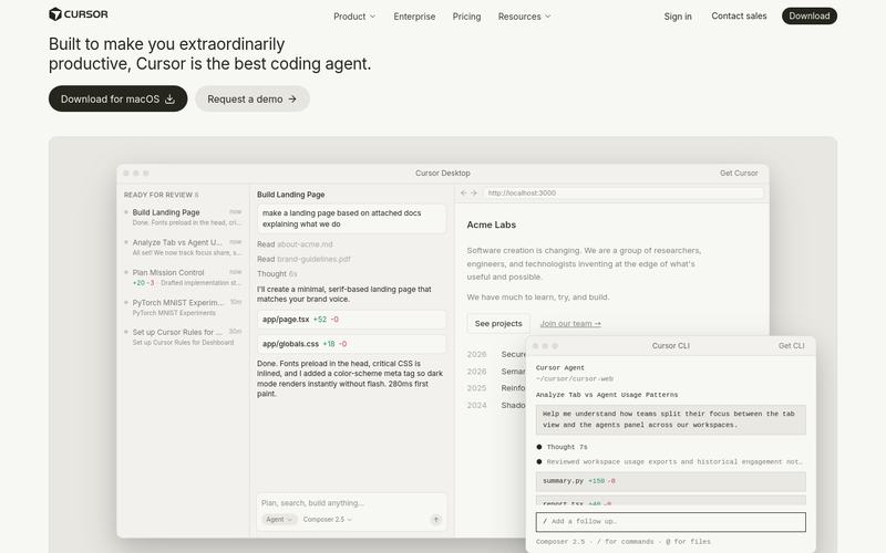 A clone of Cursor built with clonesite